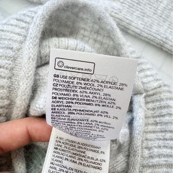 H&M Grey Wool Blend Polka Dot Sweater M - Picture 6 of 7